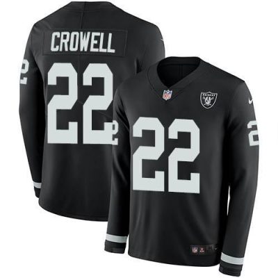 Nike Las Vegas Raiders #22 Isaiah Crowell Black Team Color Stitched NFL Limited Therma Long Sleeve Jersey