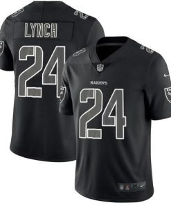 Nike Las Vegas Raiders #24 Marshawn Lynch Black Stitched NFL Limited Rush Impact Jersey