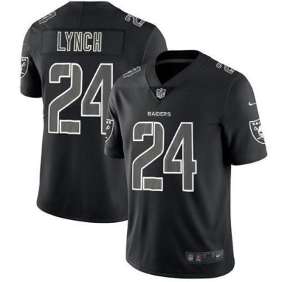 Nike Las Vegas Raiders #24 Marshawn Lynch Black Stitched NFL Limited Rush Impact Jersey