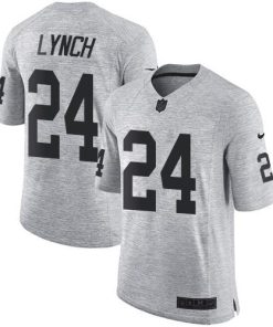 Nike Las Vegas Raiders #24 Marshawn Lynch Gray Stitched NFL Limited Gridiron Gray II Jersey