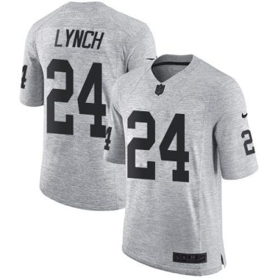 Nike Las Vegas Raiders #24 Marshawn Lynch Gray Stitched NFL Limited Gridiron Gray II Jersey