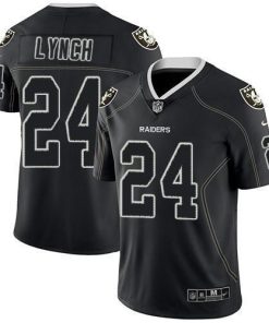 Nike Las Vegas Raiders #24 Marshawn Lynch Lights Out Black Stitched NFL Limited Rush Jersey