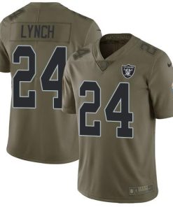 Nike Las Vegas Raiders #24 Marshawn Lynch Olive Stitched NFL Limited 2017 Salute To Service Jersey