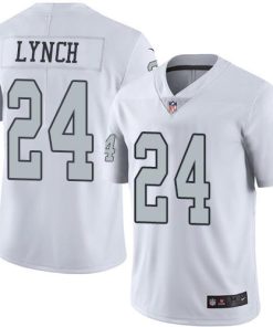 Nike Las Vegas Raiders #24 Marshawn Lynch White Stitched NFL Limited Rush Jersey