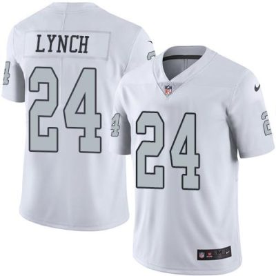 Nike Las Vegas Raiders #24 Marshawn Lynch White Stitched NFL Limited Rush Jersey