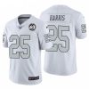 Nike Las Vegas Raiders #25 Erik Harris White 60th Anniversary Patch Stitched NFL 100 Limited Color Rush Jersey
