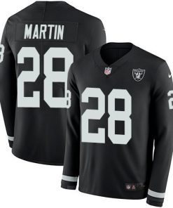 Nike Las Vegas Raiders #28 Doug Martin Black Team Color Stitched NFL Limited Therma Long Sleeve Jersey