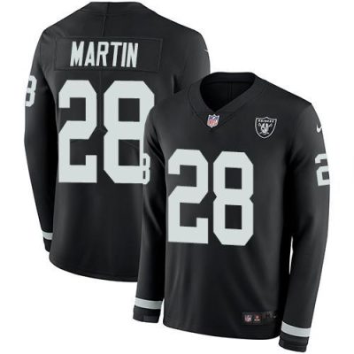 Nike Las Vegas Raiders #28 Doug Martin Black Team Color Stitched NFL Limited Therma Long Sleeve Jersey