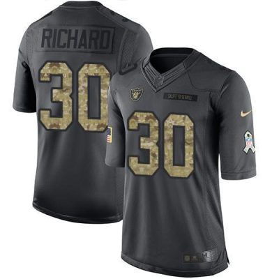 Nike Las Vegas Raiders #30 Jalen Richard Black Stitched NFL Limited 2016 Salute To Service Jersey