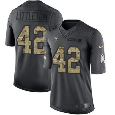 Nike Las Vegas Raiders #42 Cory Littleton Black Stitched NFL Limited 2016 Salute to Service Jersey
