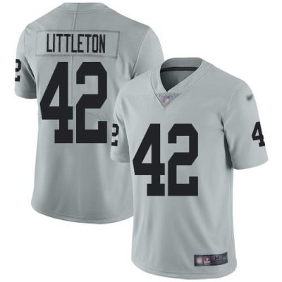 Nike Las Vegas Raiders #42 Cory Littleton Silver Stitched NFL Limited Inverted Legend Jersey