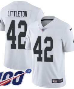 Nike Las Vegas Raiders #42 Cory Littleton White Stitched NFL 100th Season Vapor Untouchable Limited Jersey