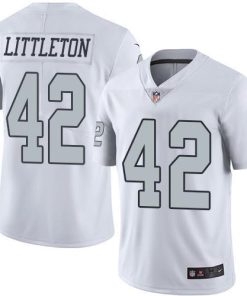 Nike Las Vegas Raiders #42 Cory Littleton White Stitched NFL Limited Rush Jersey