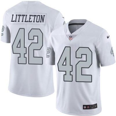 Nike Las Vegas Raiders #42 Cory Littleton White Stitched NFL Limited Rush Jersey