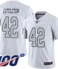 Nike Las Vegas Raiders #42 Cory Littleton White Stitched NFL Limited Rush 100th Season Jersey