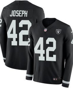 Nike Las Vegas Raiders #42 Karl Joseph Black Team Color Stitched NFL Limited Therma Long Sleeve Jersey