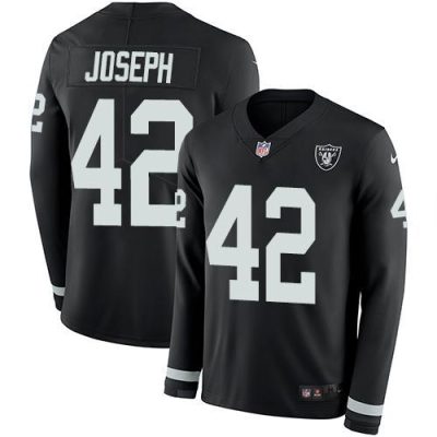 Nike Las Vegas Raiders #42 Karl Joseph Black Team Color Stitched NFL Limited Therma Long Sleeve Jersey