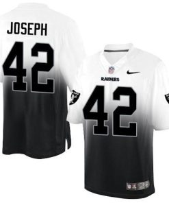 Nike Las Vegas Raiders #42 Karl Joseph White/Black Stitched NFL Elite Fadeaway Fashion Jersey
