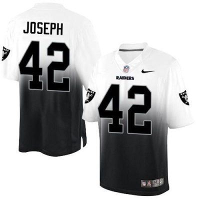 Nike Las Vegas Raiders #42 Karl Joseph White/Black Stitched NFL Elite Fadeaway Fashion Jersey