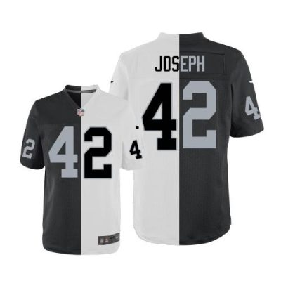 Nike Las Vegas Raiders #42 Karl Joseph White/Black Stitched NFL Elite Split Jersey