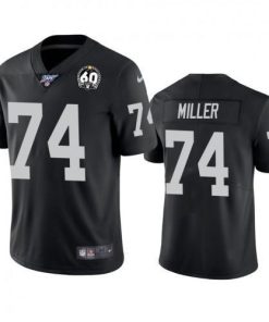 Nike Las Vegas Raiders #74 Kolton Miller Black 60th Anniversary Vapor Limited Stitched NFL 100th Season Jersey