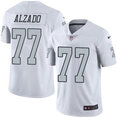 Nike Las Vegas Raiders #77 Lyle Alzado White Stitched NFL Limited Rush Jersey