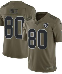 Nike Las Vegas Raiders #80 Jerry Rice Olive Stitched NFL Limited 2017 Salute To Service Jersey