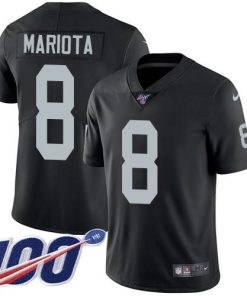 Nike Las Vegas Raiders #8 Marcus Mariota Black Team Color Stitched NFL 100th Season Vapor Untouchable Limited Jersey