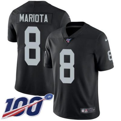 Nike Las Vegas Raiders #8 Marcus Mariota Black Team Color Stitched NFL 100th Season Vapor Untouchable Limited Jersey