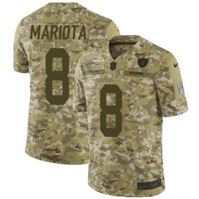 Nike Las Vegas Raiders #8 Marcus Mariota Camo Stitched NFL Limited 2018 Salute To Service Jersey