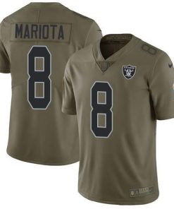 Nike Las Vegas Raiders #8 Marcus Mariota Olive Stitched NFL Limited 2017 Salute To Service Jersey