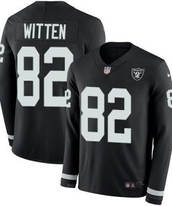 Nike Las Vegas Raiders #82 Jason Witten Black Team Color Stitched NFL Limited Therma Long Sleeve Jersey