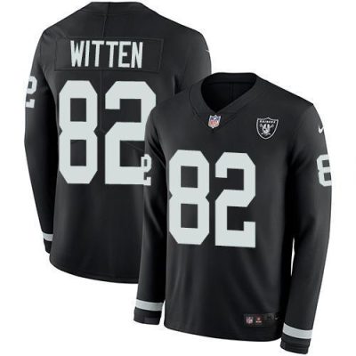 Nike Las Vegas Raiders #82 Jason Witten Black Team Color Stitched NFL Limited Therma Long Sleeve Jersey