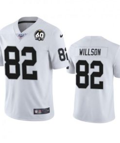 Nike Las Vegas Raiders #82 Luke Willson White 60th Anniversary Vapor Limited Stitched NFL 100th Season Jersey