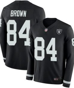 Nike Las Vegas Raiders #84 Antonio Brown Black Team Color Stitched NFL Limited Therma Long Sleeve Jersey