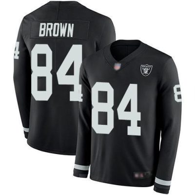 Nike Las Vegas Raiders #84 Antonio Brown Black Team Color Stitched NFL Limited Therma Long Sleeve Jersey