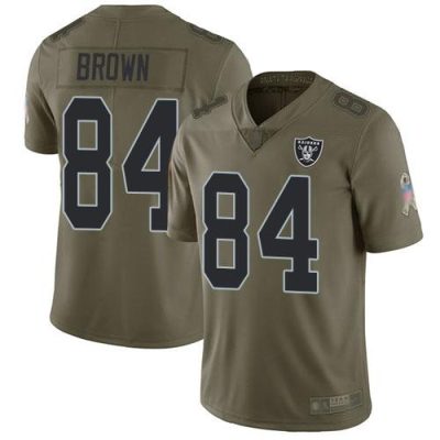 Nike Las Vegas Raiders #84 Antonio Brown Olive Stitched NFL Limited 2017 Salute To Service Jersey