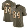 Nike Las Vegas Raiders #84 Antonio Brown Olive/Gold Stitched NFL Limited 2017 Salute To Service Jersey