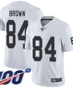 Nike Las Vegas Raiders #84 Antonio Brown White Stitched NFL 100th Season Vapor Limited Jersey