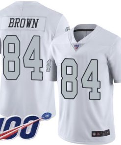 Nike Las Vegas Raiders #84 Antonio Brown White Stitched NFL Limited Rush 100th Season Jersey