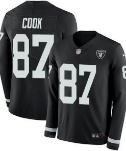 Nike Las Vegas Raiders #87 Jared Cook Black Team Color Stitched NFL Limited Therma Long Sleeve Jersey