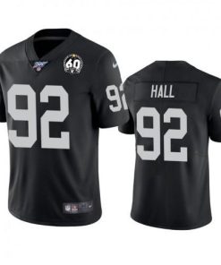 Nike Las Vegas Raiders #92 P.J. Hall Black 60th Anniversary Vapor Limited Stitched NFL 100th Season Jersey