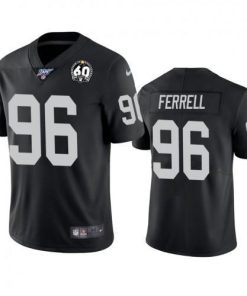Nike Las Vegas Raiders #96 Clelin Ferrell Black 60th Anniversary Vapor Limited Stitched NFL 100th Season Jersey