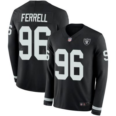 Nike Las Vegas Raiders #96 Clelin Ferrell Black Team Color Stitched NFL Limited Therma Long Sleeve Jersey