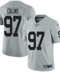 Nike Las Vegas Raiders #97 Maliek Collins Silver Stitched NFL Limited Inverted Legend Jersey