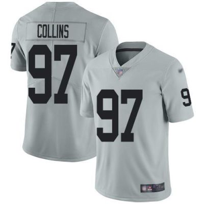 Nike Las Vegas Raiders #97 Maliek Collins Silver Stitched NFL Limited Inverted Legend Jersey