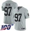 Nike Las Vegas Raiders #97 Maliek Collins Silver Stitched NFL Limited Inverted Legend 100th Season Jersey