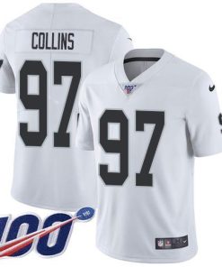 Nike Las Vegas Raiders #97 Maliek Collins White Stitched NFL 100th Season Vapor Untouchable Limited Jersey
