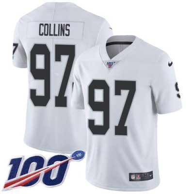 Nike Las Vegas Raiders #97 Maliek Collins White Stitched NFL 100th Season Vapor Untouchable Limited Jersey
