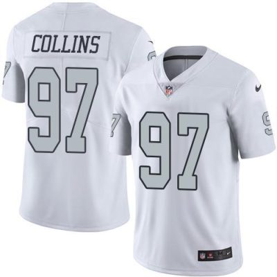 Nike Las Vegas Raiders #97 Maliek Collins White Stitched NFL Limited Rush Jersey